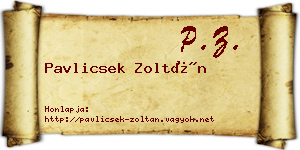 Pavlicsek Zoltán névjegykártya